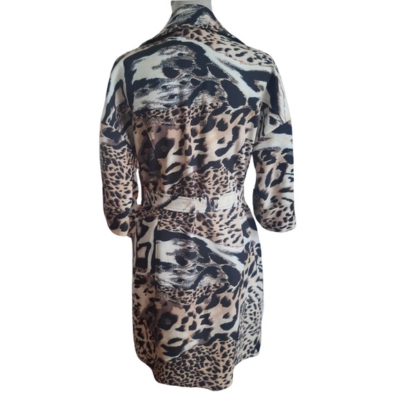 Animal Print Fall Coat Joseph Ribkoff Belted Business Casual Jacket Sz 4 - Picture 6 of 12